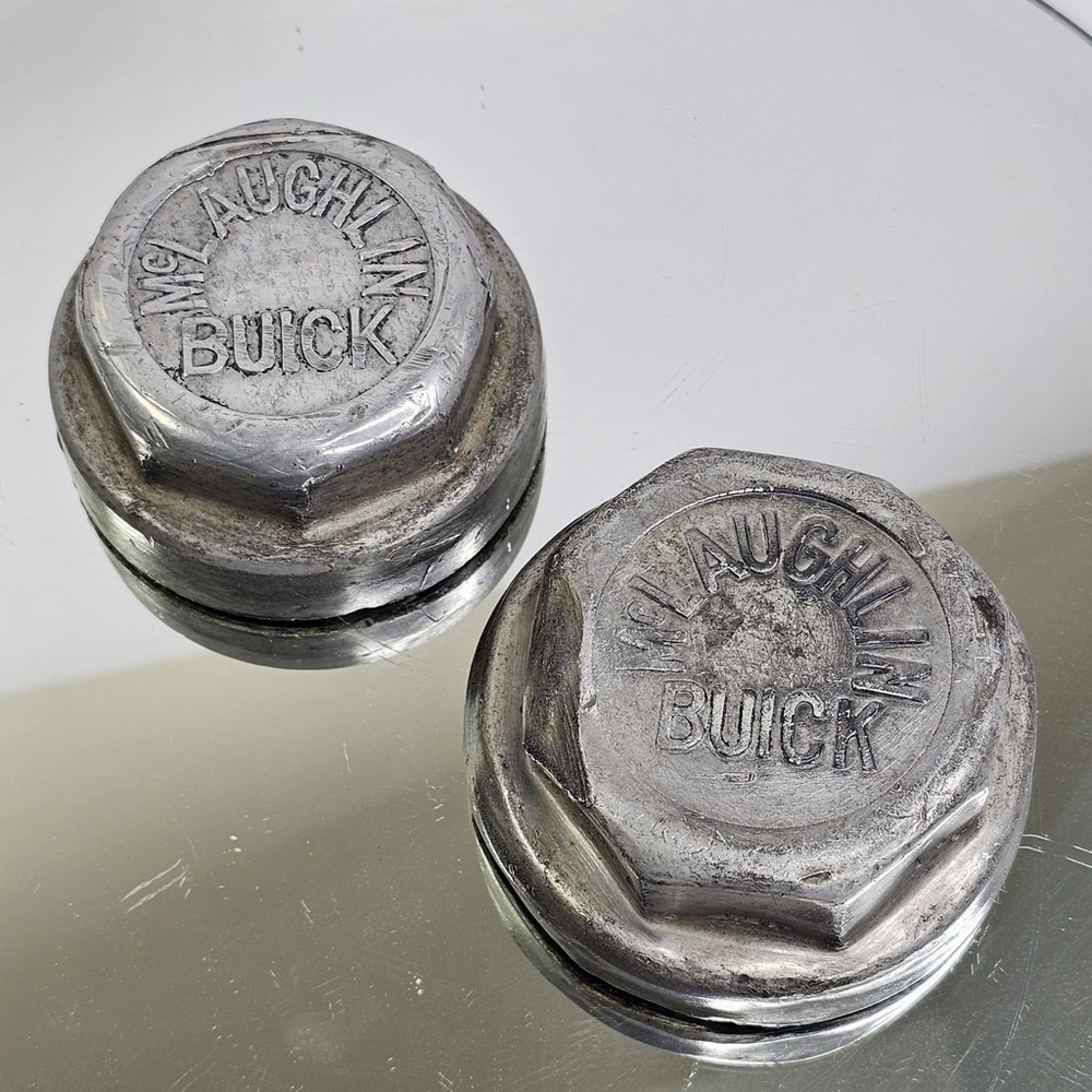 Vintage Buick Mclaughlin Wheel Hub Grease Caps Set 2 Different Sizes Rare Oldies